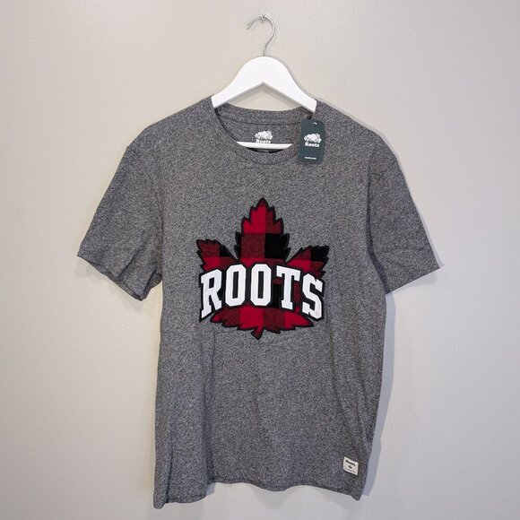 Roots Park Plaid Maple Leaf T-Shirt Men's Outdoor Rustic Style - Size S - Picture 1 of 7